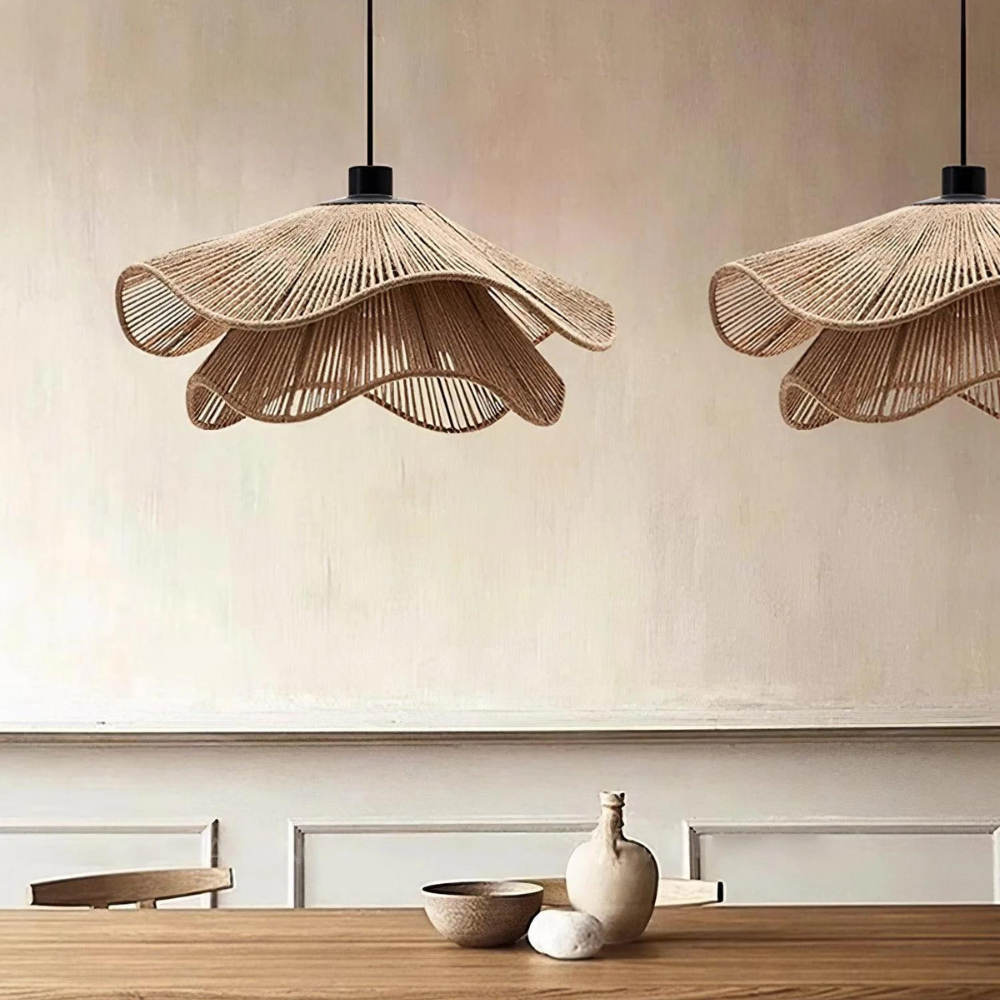 Lumira Jute Pendant Lamp With Natural Boho Texture Finish
