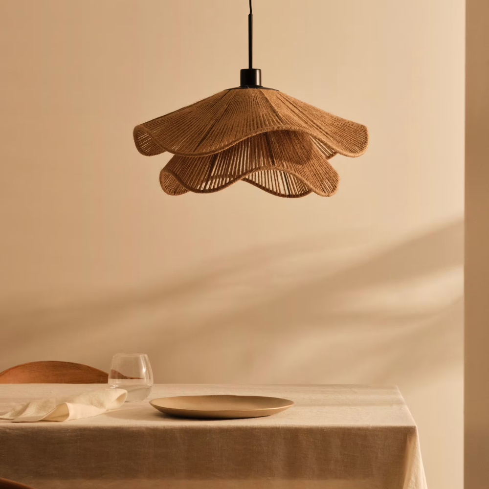 Lumira Jute Pendant Lamp With Natural Boho Texture Finish
