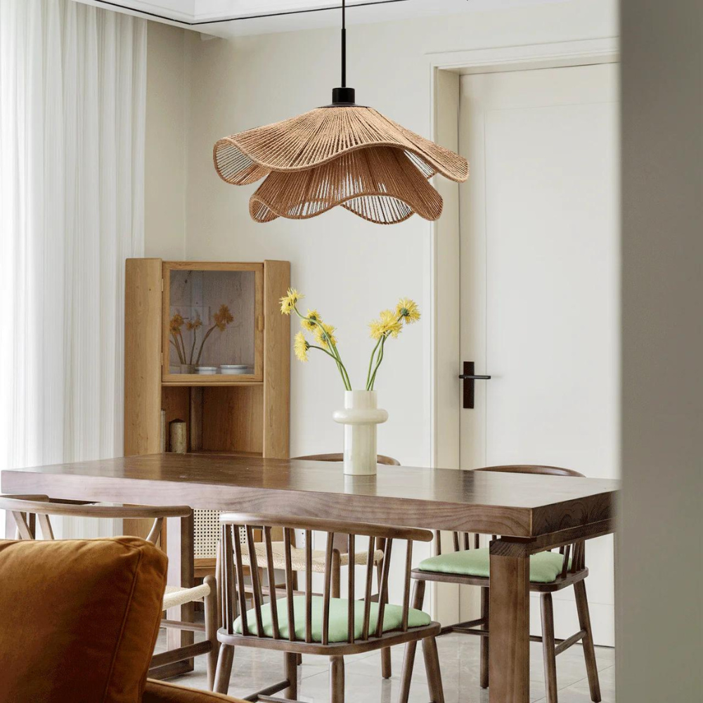Lumira Jute Pendant Lamp With Natural Boho Texture Finish