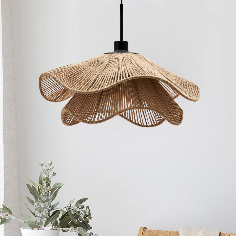 Lumira Jute Pendant Lamp With Natural Boho Texture Finish