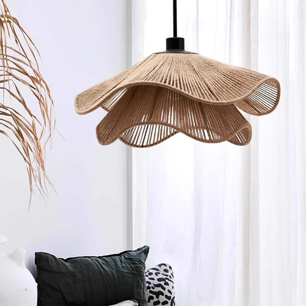 Lumira Jute Pendant Lamp With Natural Boho Texture Finish