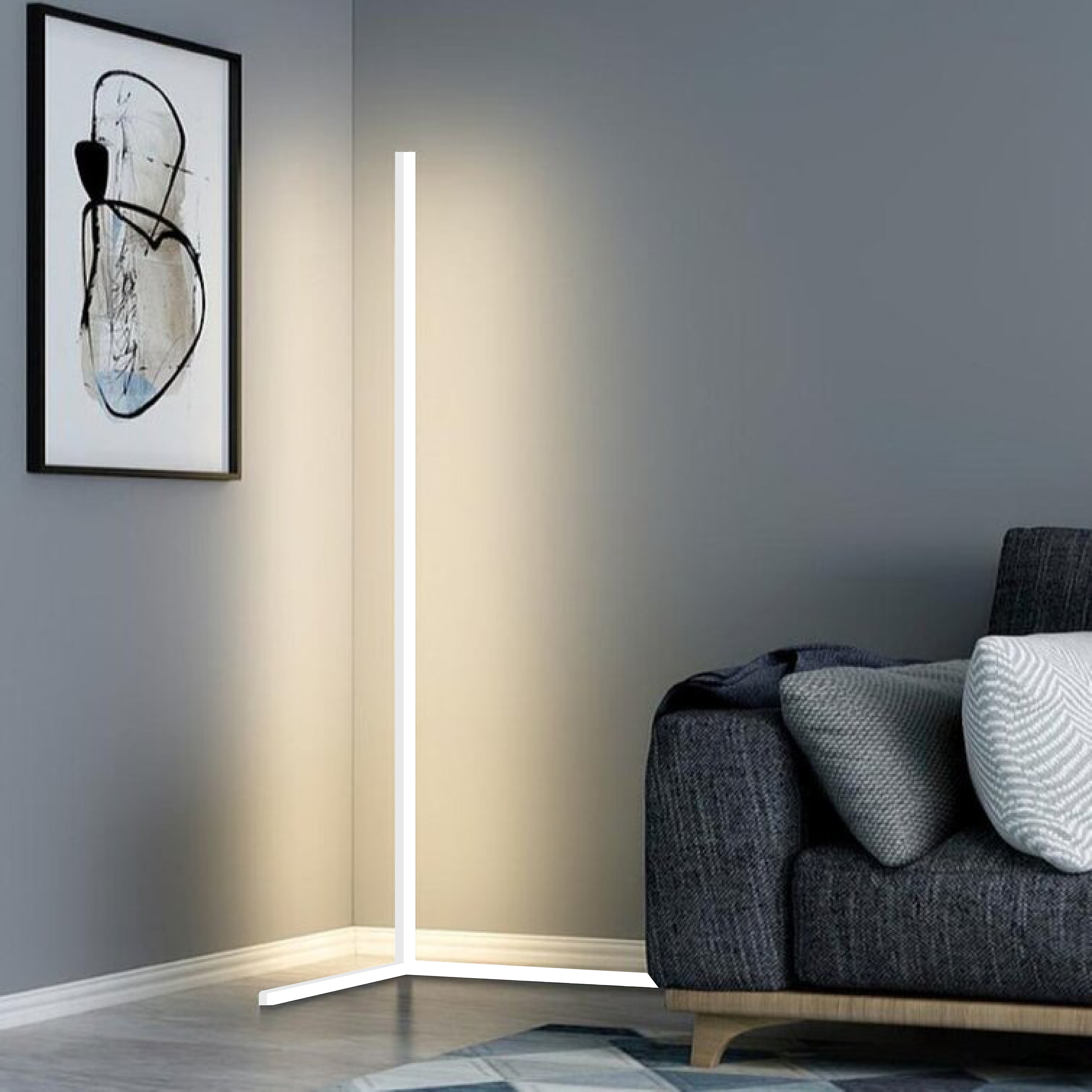 LuminaNova Corner Floor Lamp For Tight Corners Home Use
