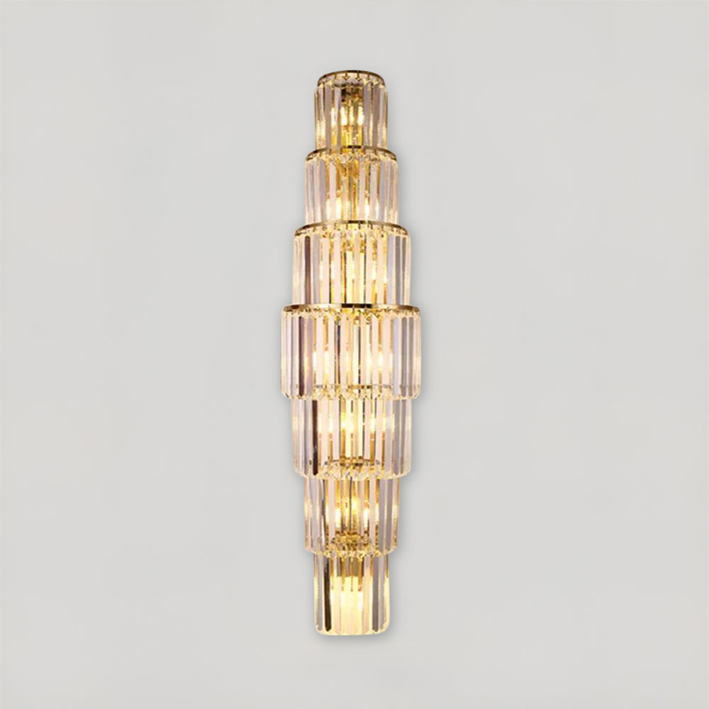 Aurelia Crystal Pillar Wall Lamp for Elegant Glow Accent