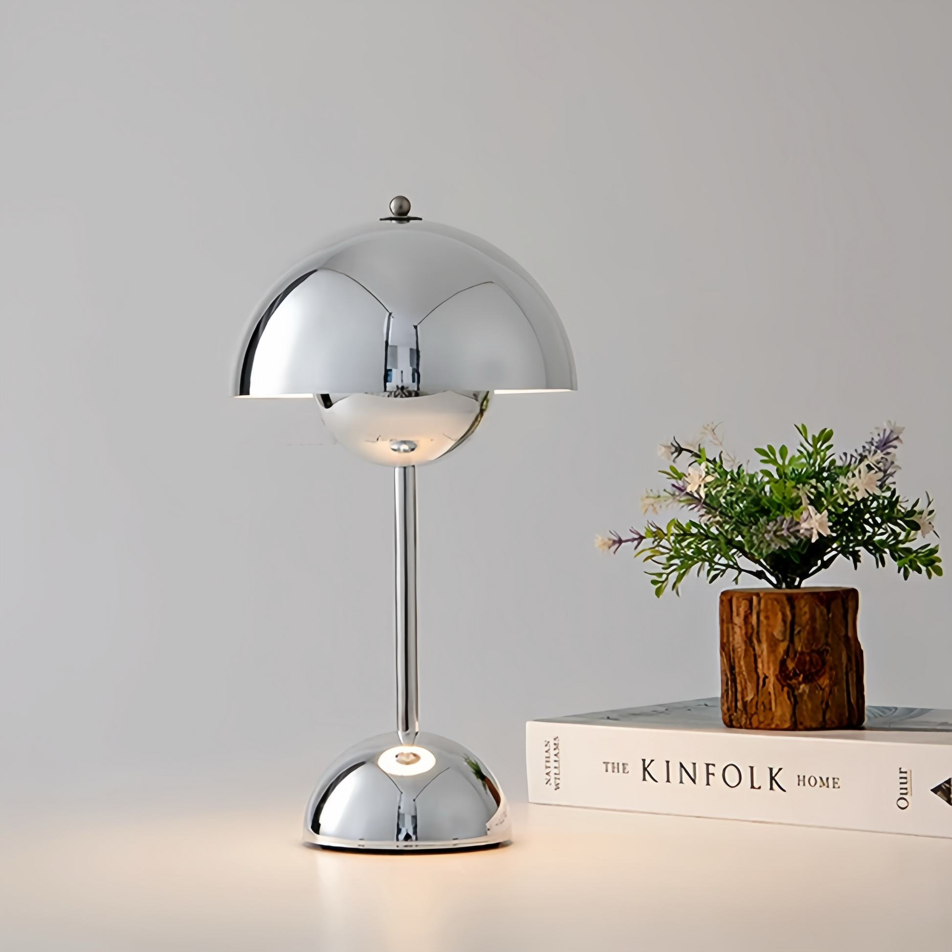 NovaLume Chrome Table Lamp Energy Efficient Ambient Glow