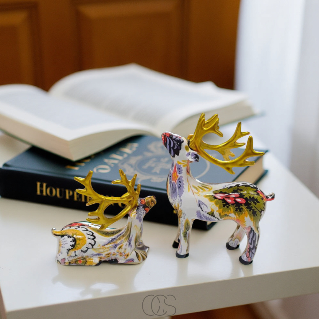 Anakre - Abstract Deer Sculpture - Decorative Table Sculpture in Resin