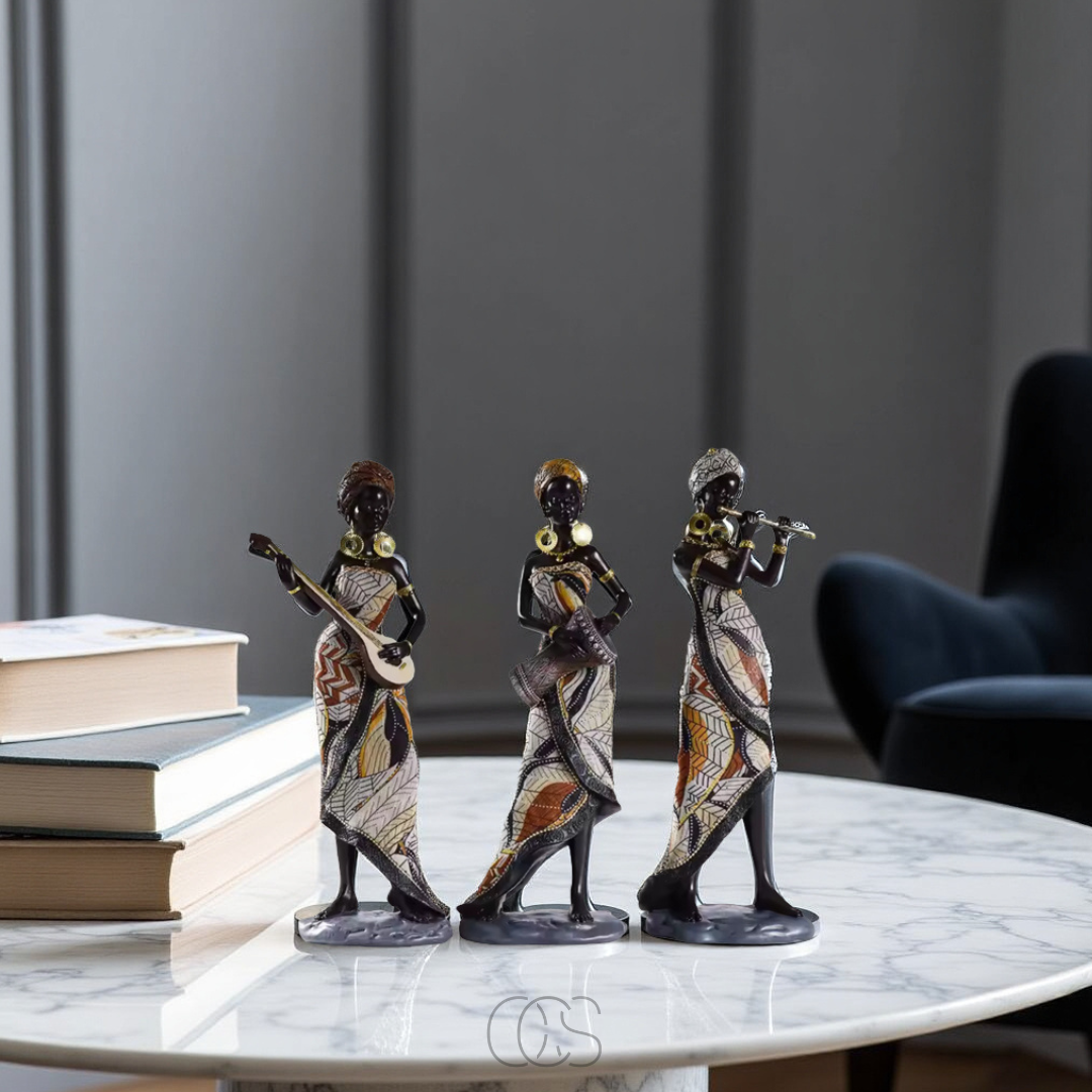 Anakre - African Musicians Statue Set - Decorative Sculptures