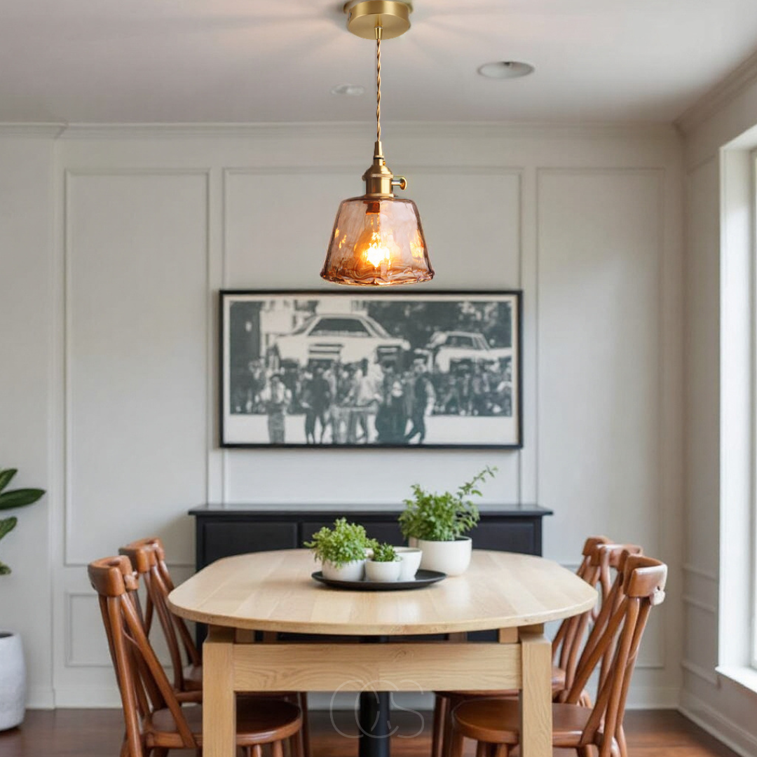 Anakre - Amber Glass Pendant Lamp – Warm Light & Stylish Design