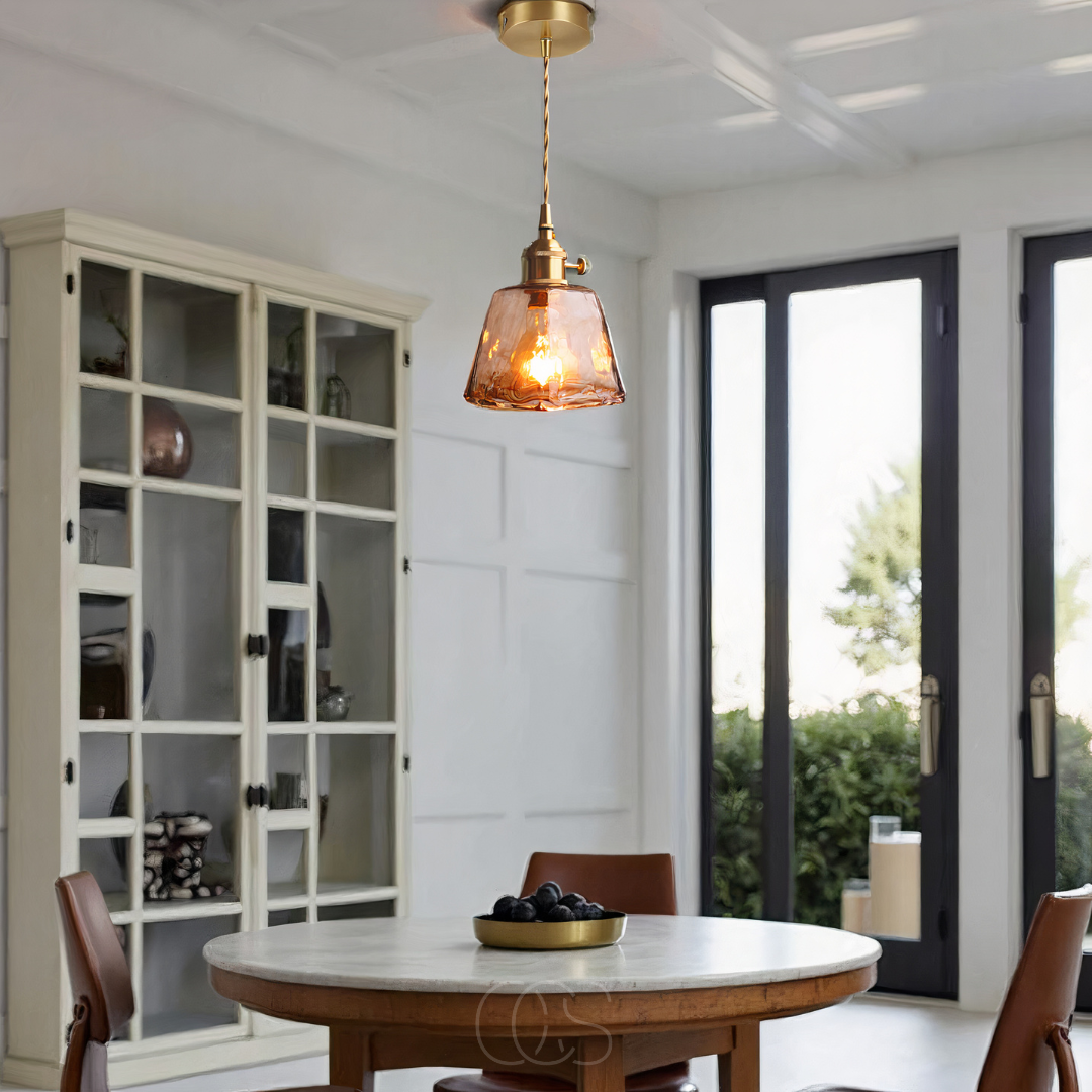Anakre - Amber Glass Pendant Lamp – Warm Light & Stylish Design