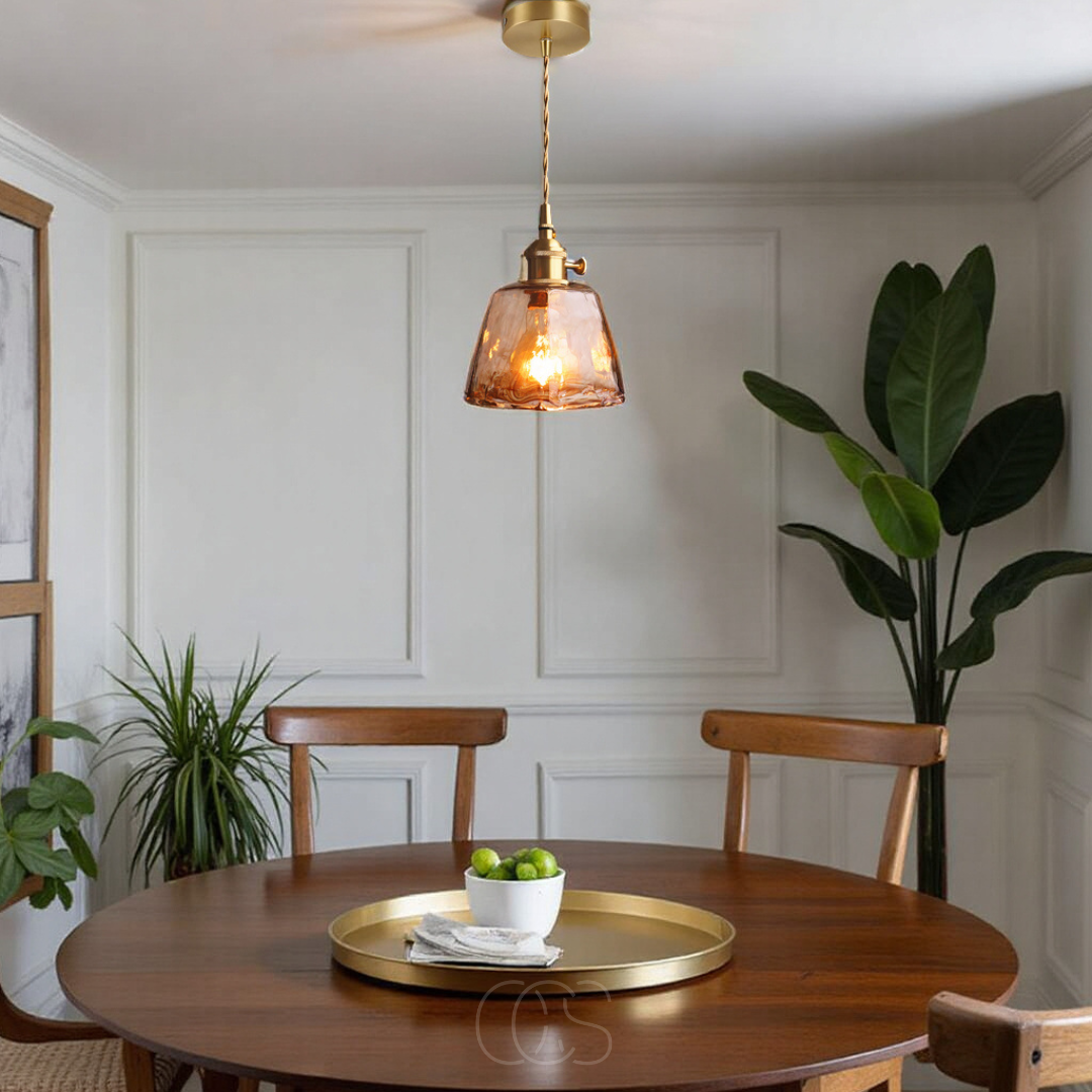 Anakre - Amber Glass Pendant Lamp – Warm Light & Stylish Design