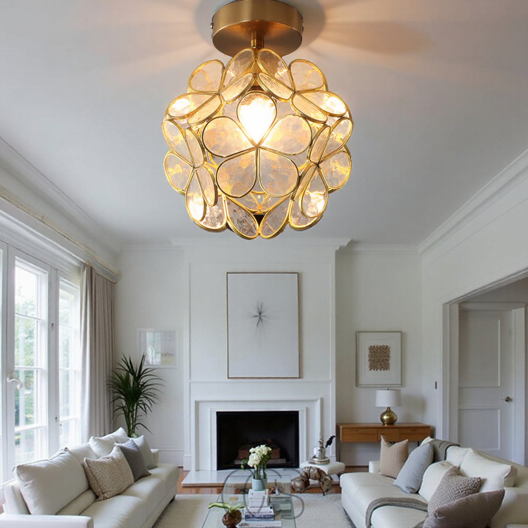 Anakre - Design flower ceiling lamp - Iron & Glass
