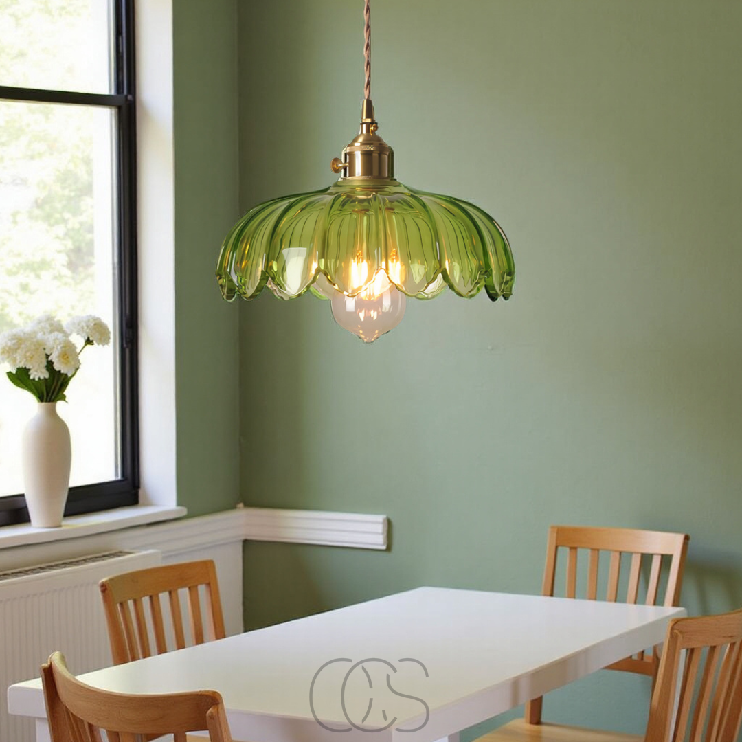 Anakre - Glass Flower Hengelampe - Vintage Design