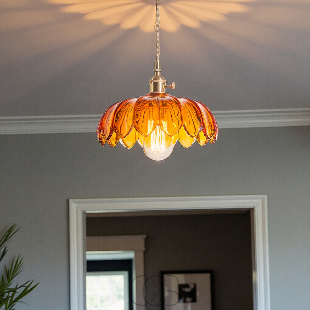 Anakre - Glass Flower Hengelampe - Vintage Design