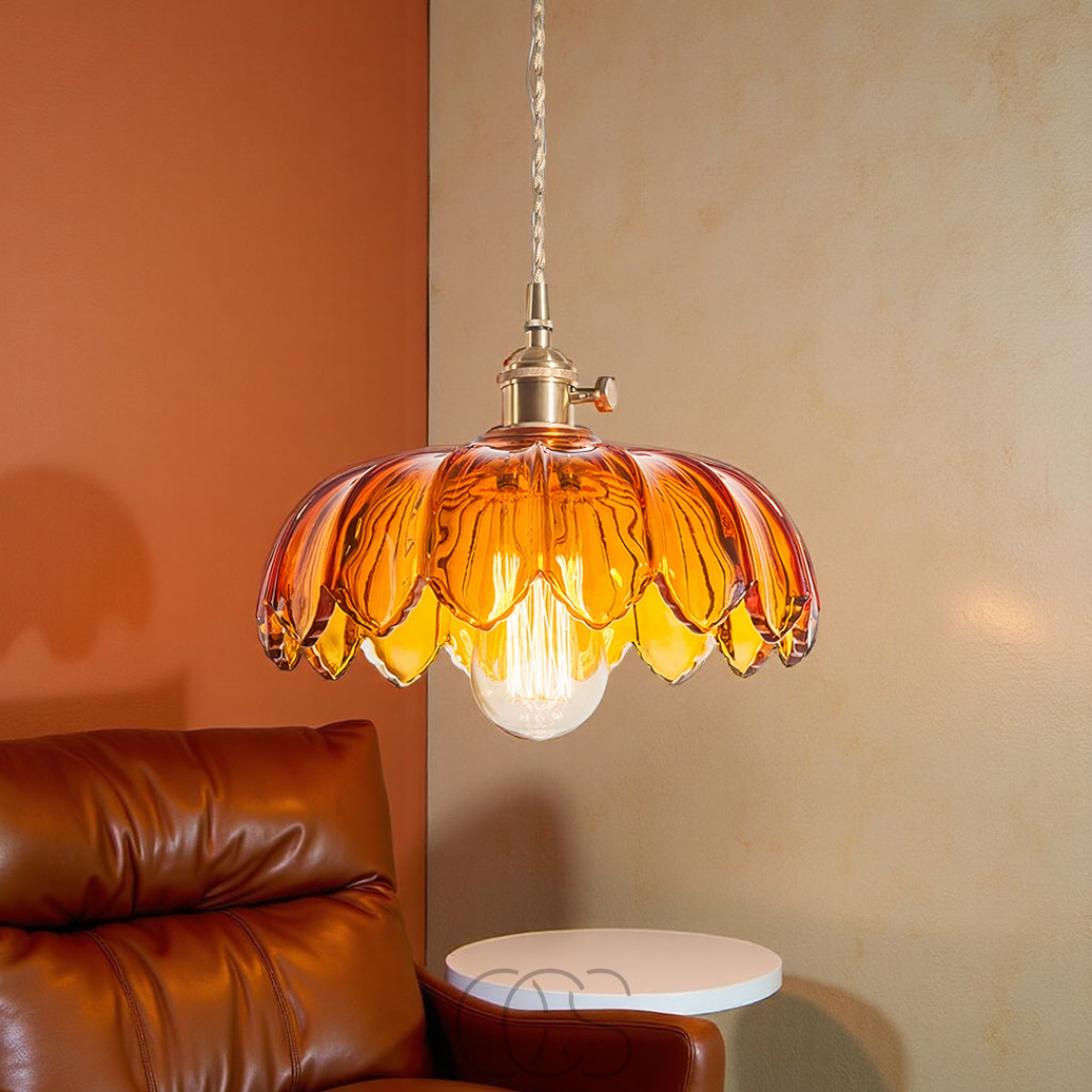 Anakre - Glass Flower Pendant Lamp - Vintage Design
