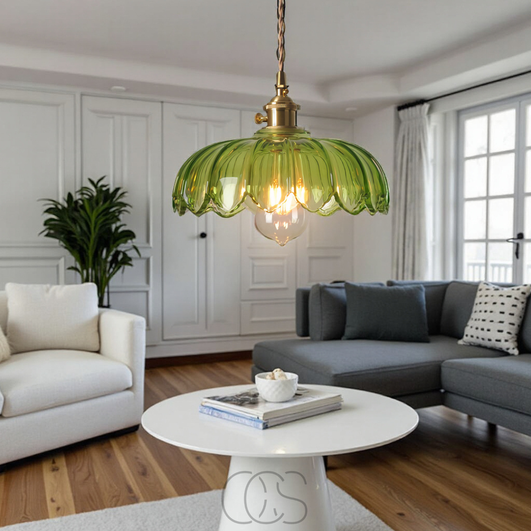 Anakre - Glass Flower Pendant Lamp - Vintage Design
