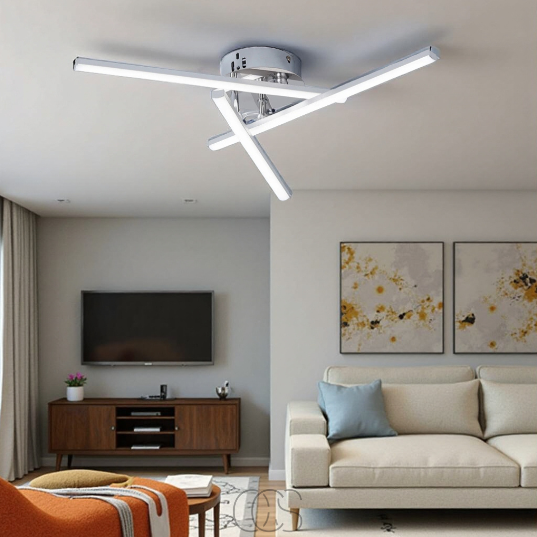 Anakre - LED taklampe trekantet - satin nikkel designlampe