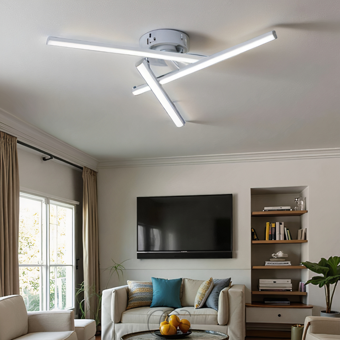 Anakre - LED taklampe trekantet - satin nikkel designlampe