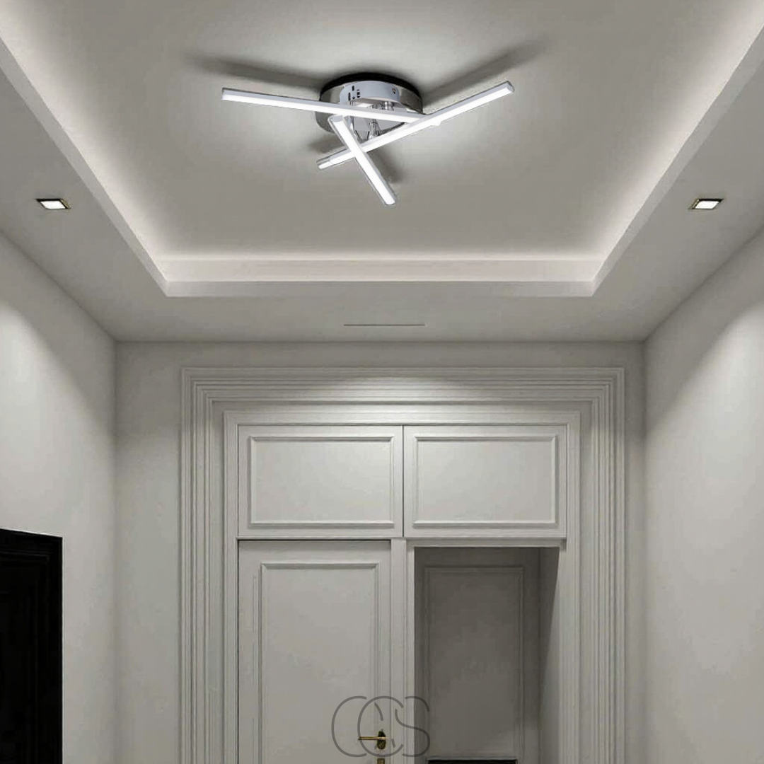 Anakre - LED taklampe trekantet - satin nikkel designlampe