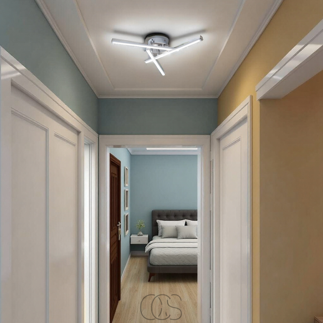 Anakre - LED taklampe trekantet - satin nikkel designlampe