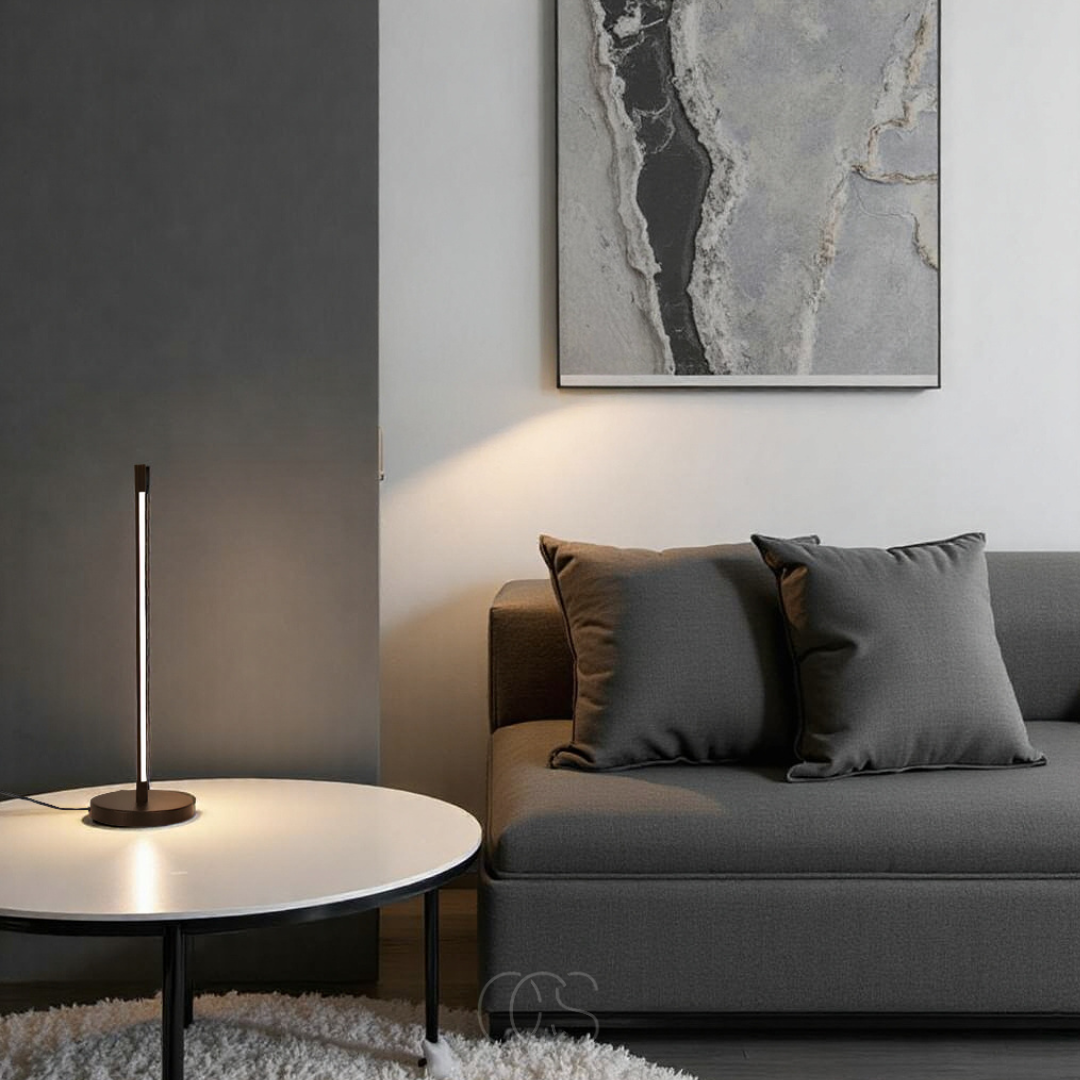 Anakre - Minimalistisk LED Bordlampe - Moderne Matt Svart Aluminium