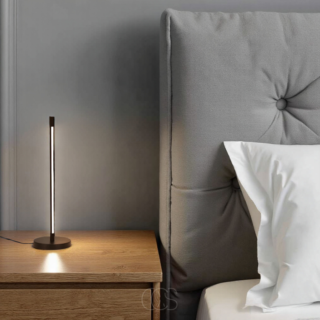 Anakre - Minimalistisk LED Bordlampe - Moderne Matt Svart Aluminium