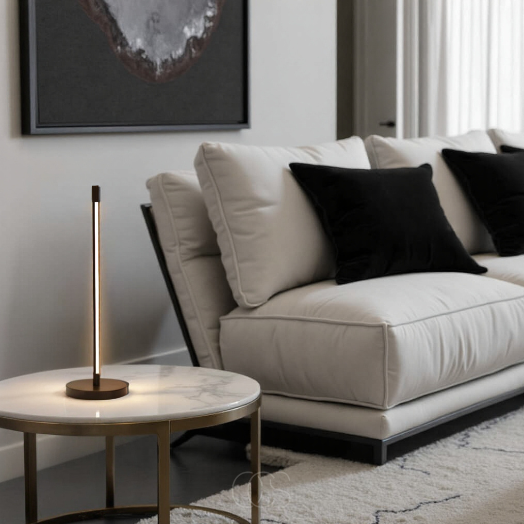 Anakre - Minimalistisk LED Bordlampe - Moderne Matt Svart Aluminium