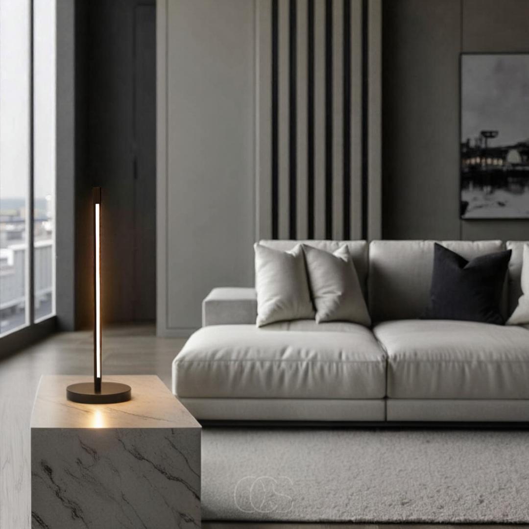 Anakre - Minimalistisk LED Bordlampe - Moderne Matt Svart Aluminium