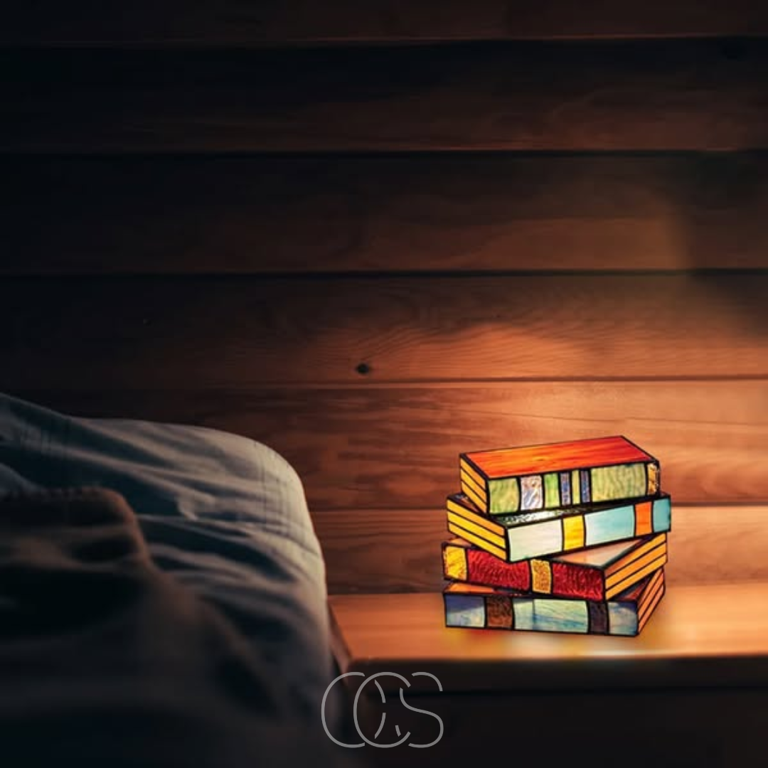 Anakre - Mosaic Book Lamp - Wireless Tiffany Table Lamp
