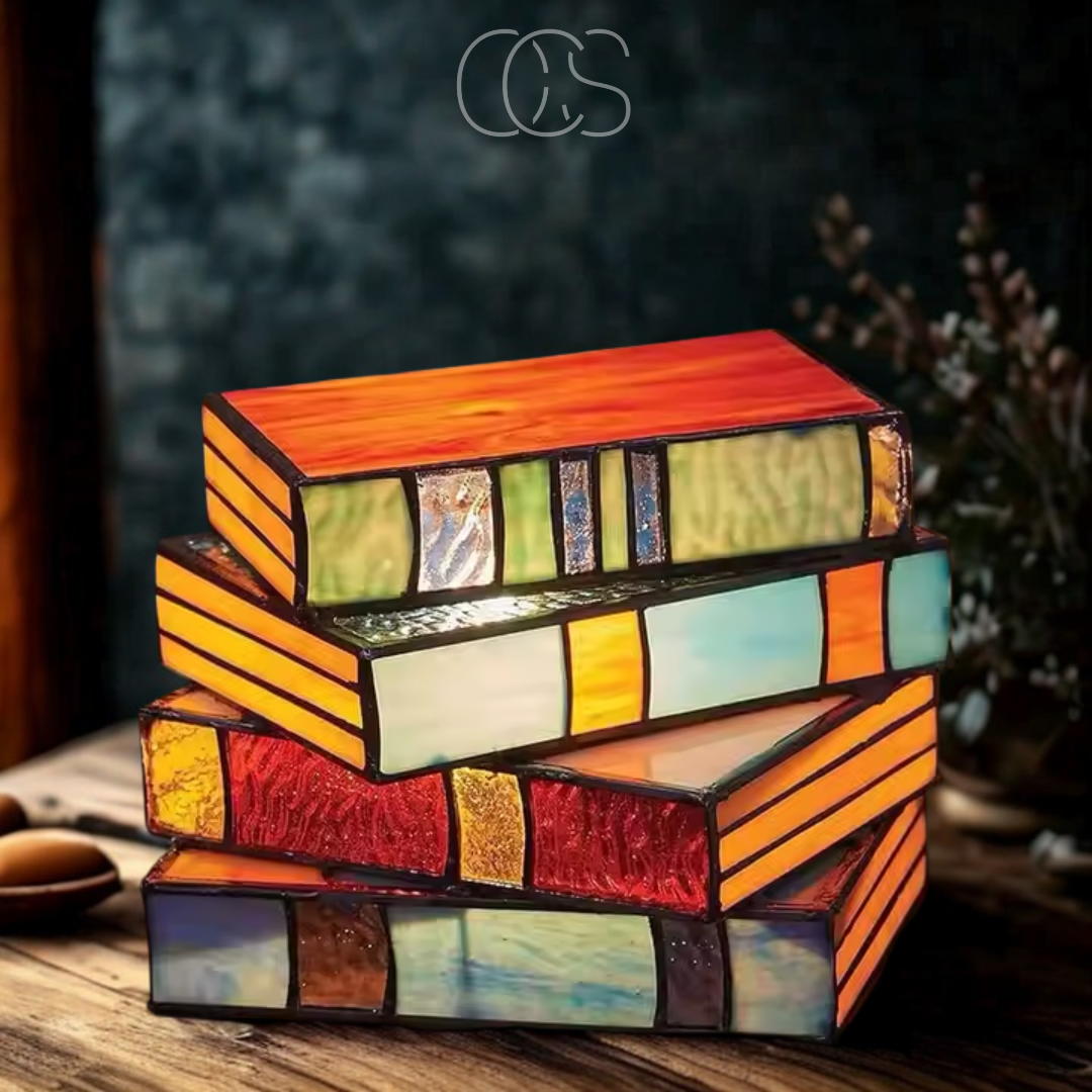 Anakre - Mosaic Book Lamp - Wireless Tiffany Table Lamp