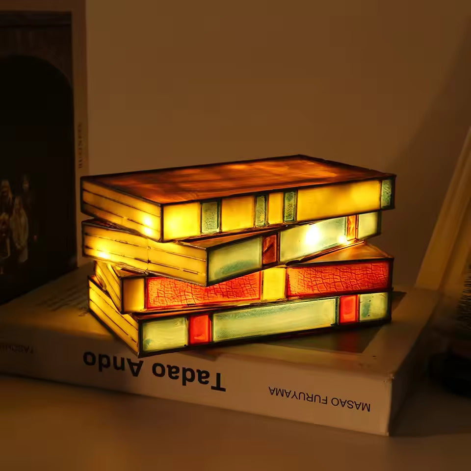 Anakre - Mosaic Book Lamp - Wireless Tiffany Table Lamp
