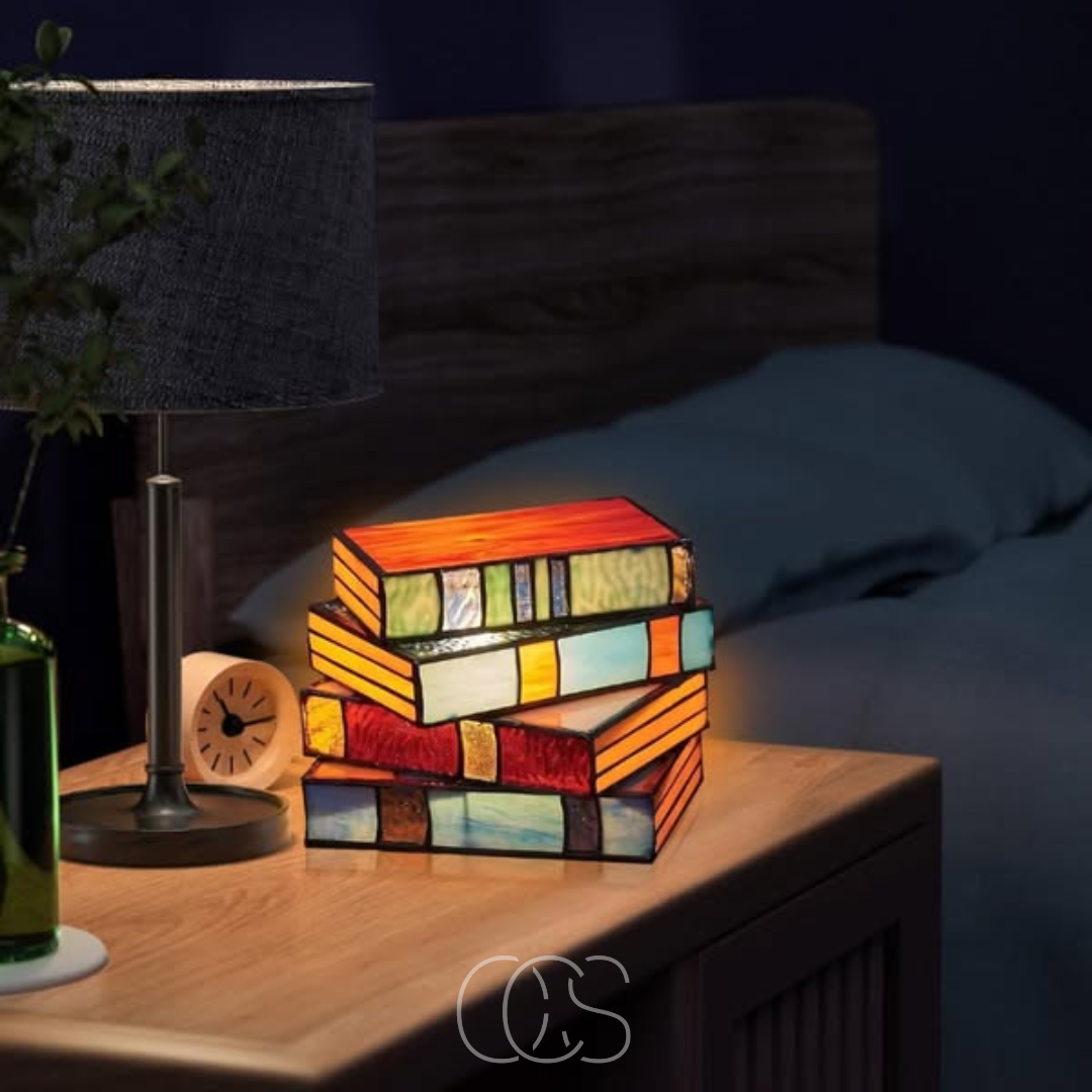 Anakre - Mosaic Book Lamp - Wireless Tiffany Table Lamp