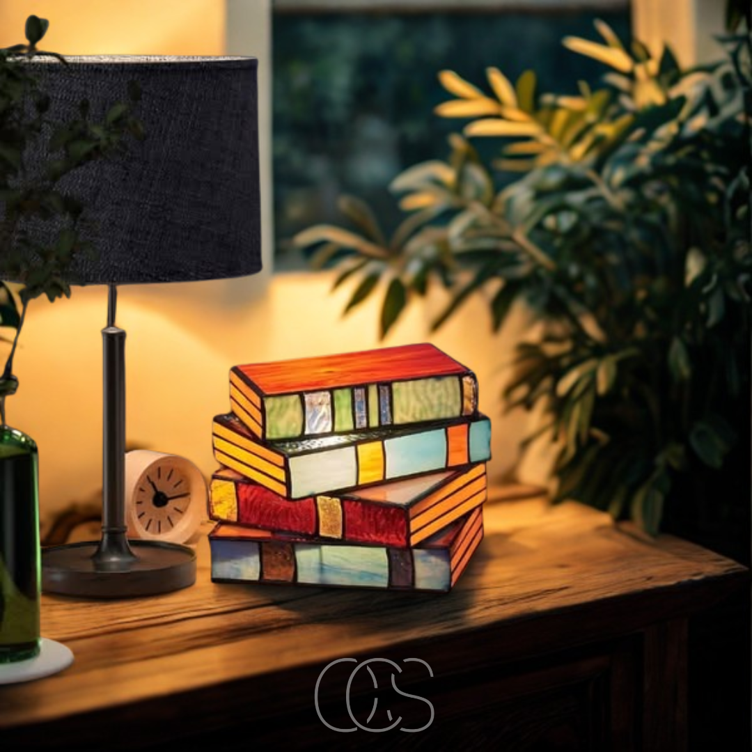 Anakre - Mosaic Book Lamp - Wireless Tiffany Table Lamp