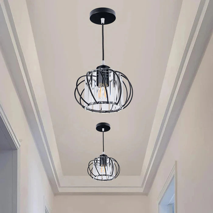 Anakre - Nordic Pendant Lamp with Spherical Glass - Black Design