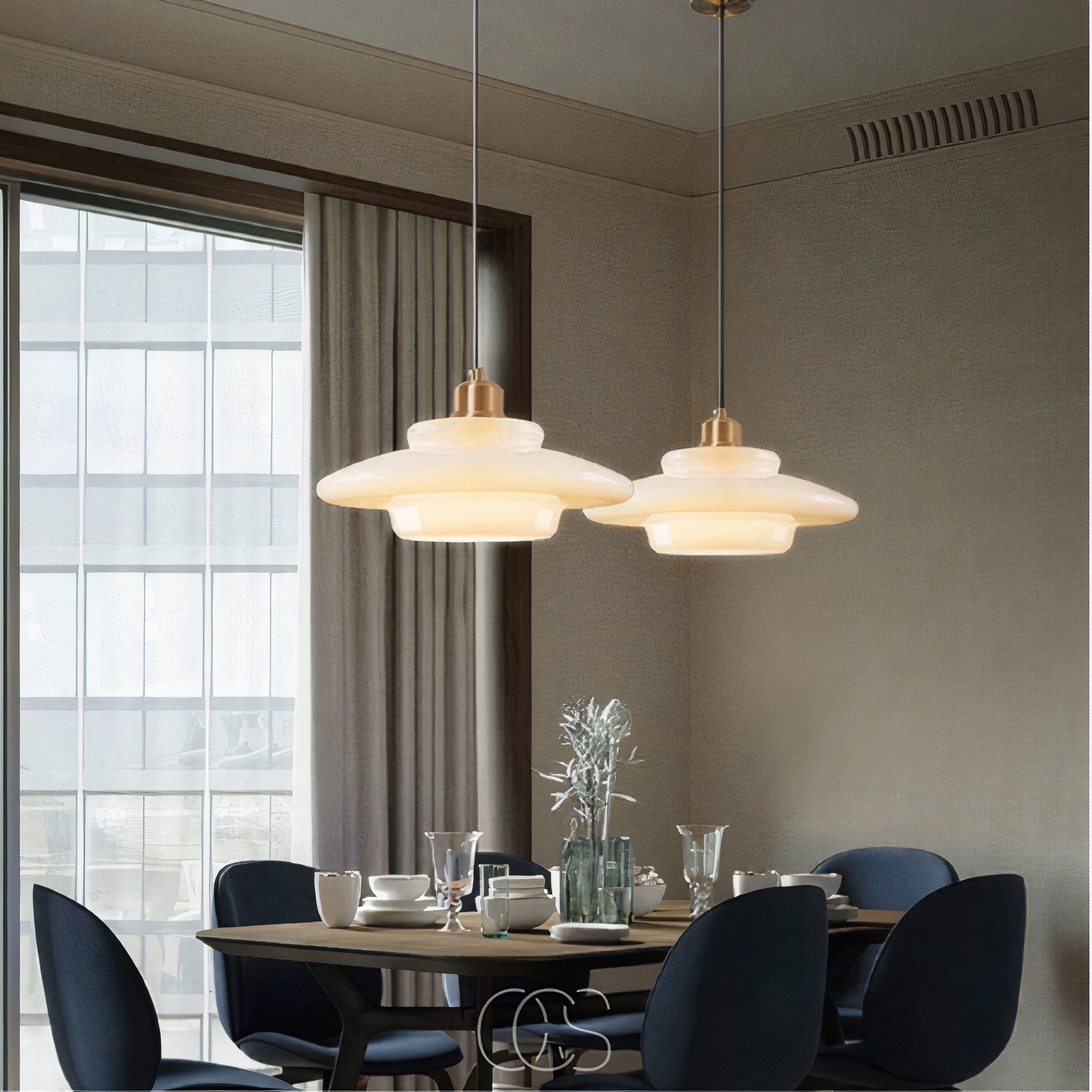 Anakre - Perle pendant lamp - Brass & Glass