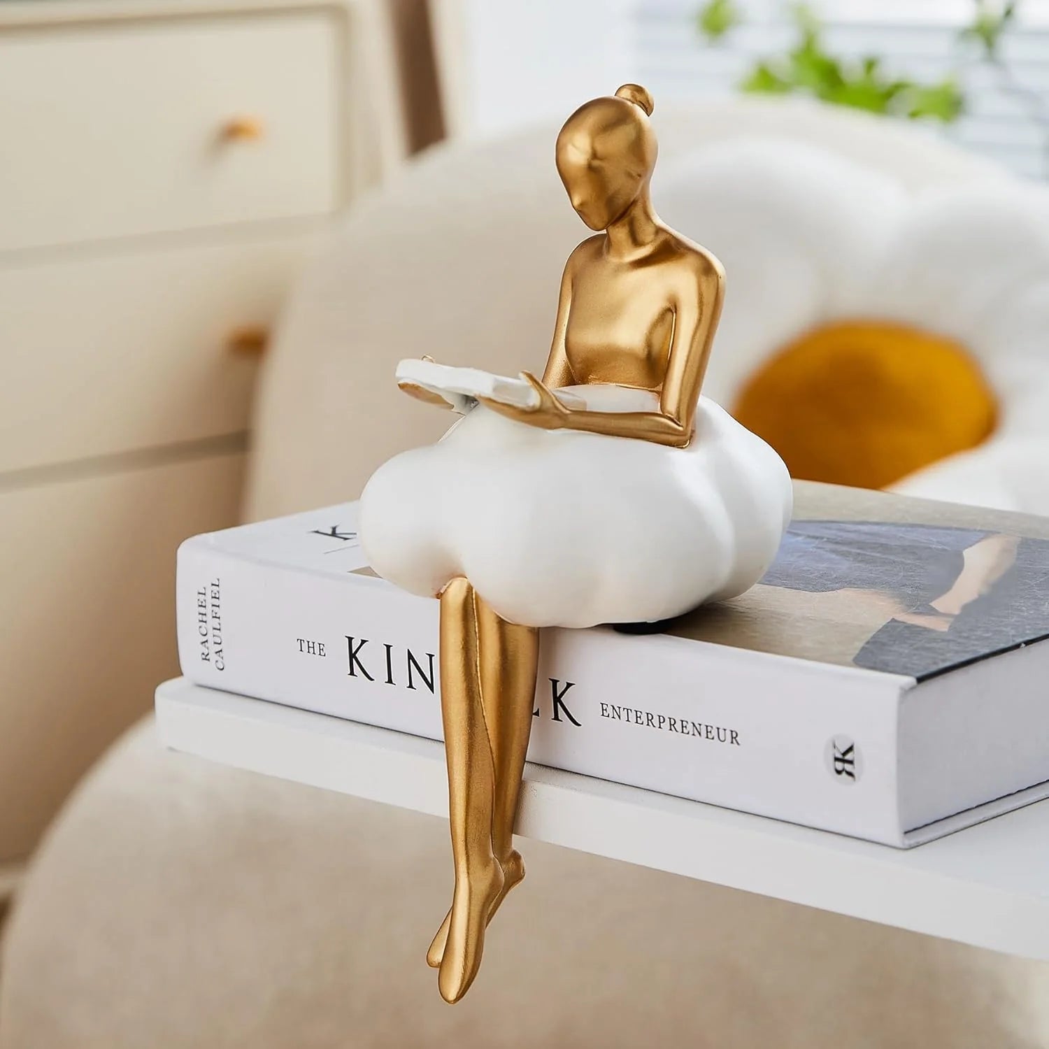 Anakre - Reading Woman on Cloud Sculpture - Resin Art Object