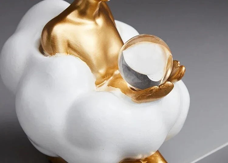 Anakre - Reading Woman on Cloud Sculpture - Resin Art Object