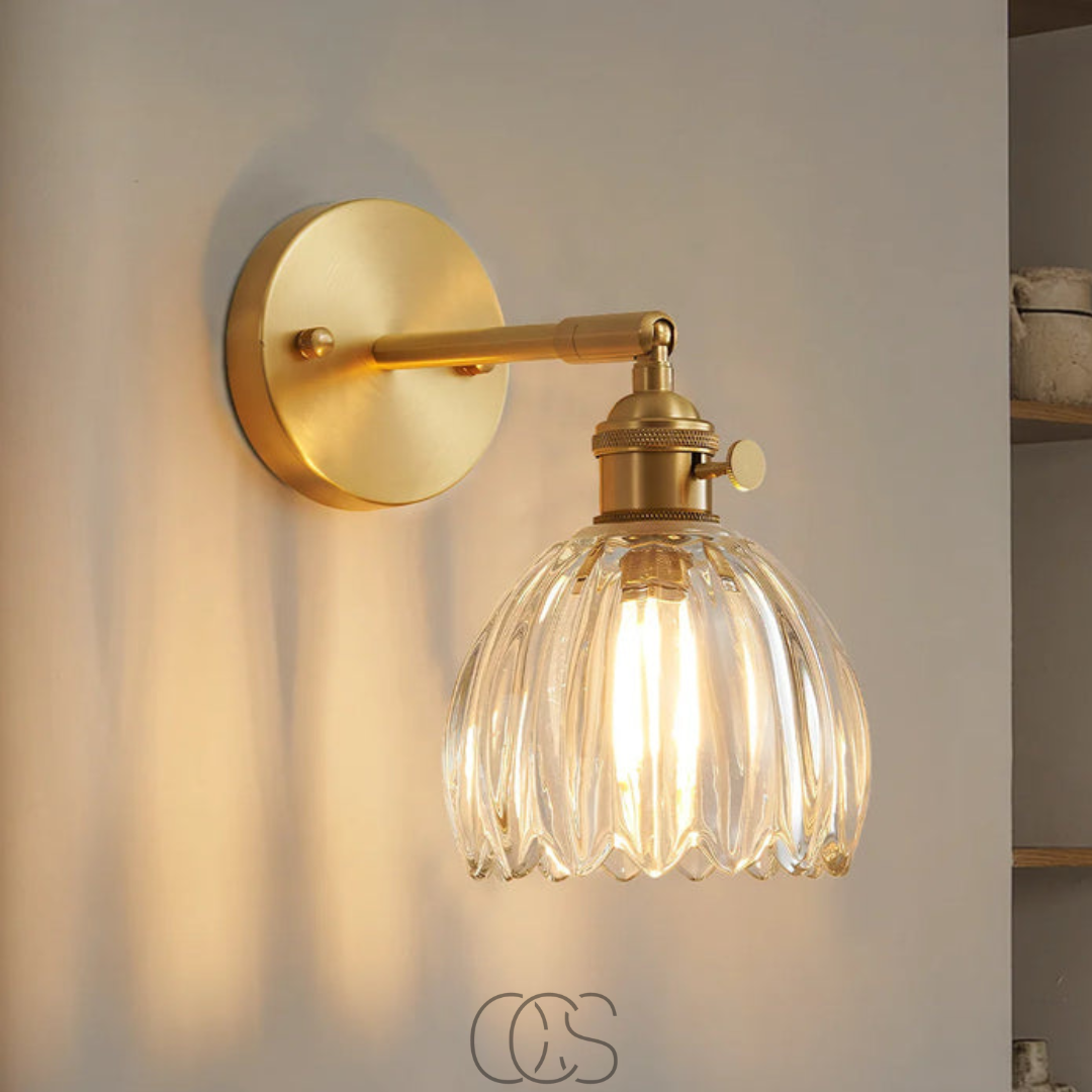 Anakre - Retro Wall Lamp with Glass Tulip Shade