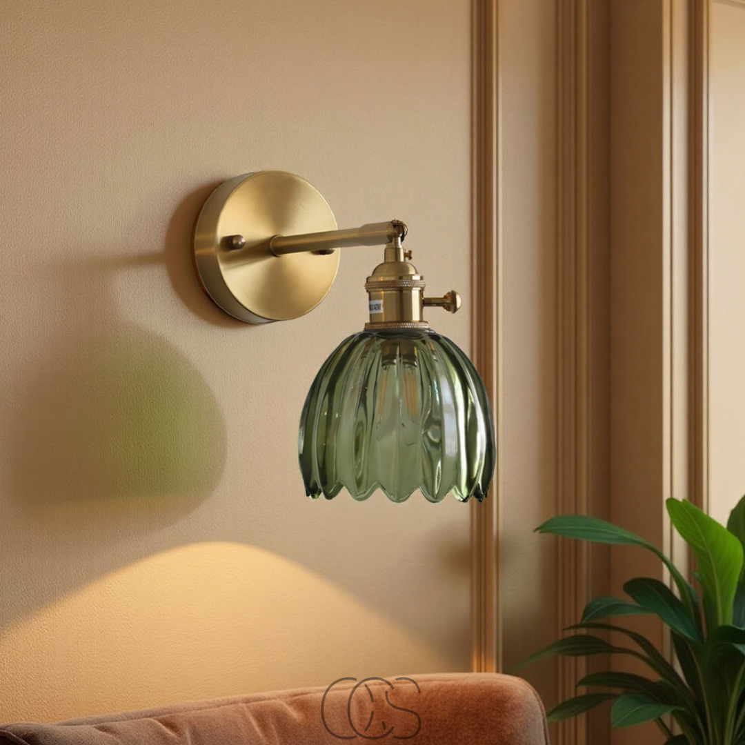 Anakre - Retro Wall Lamp with Glass Tulip Shade