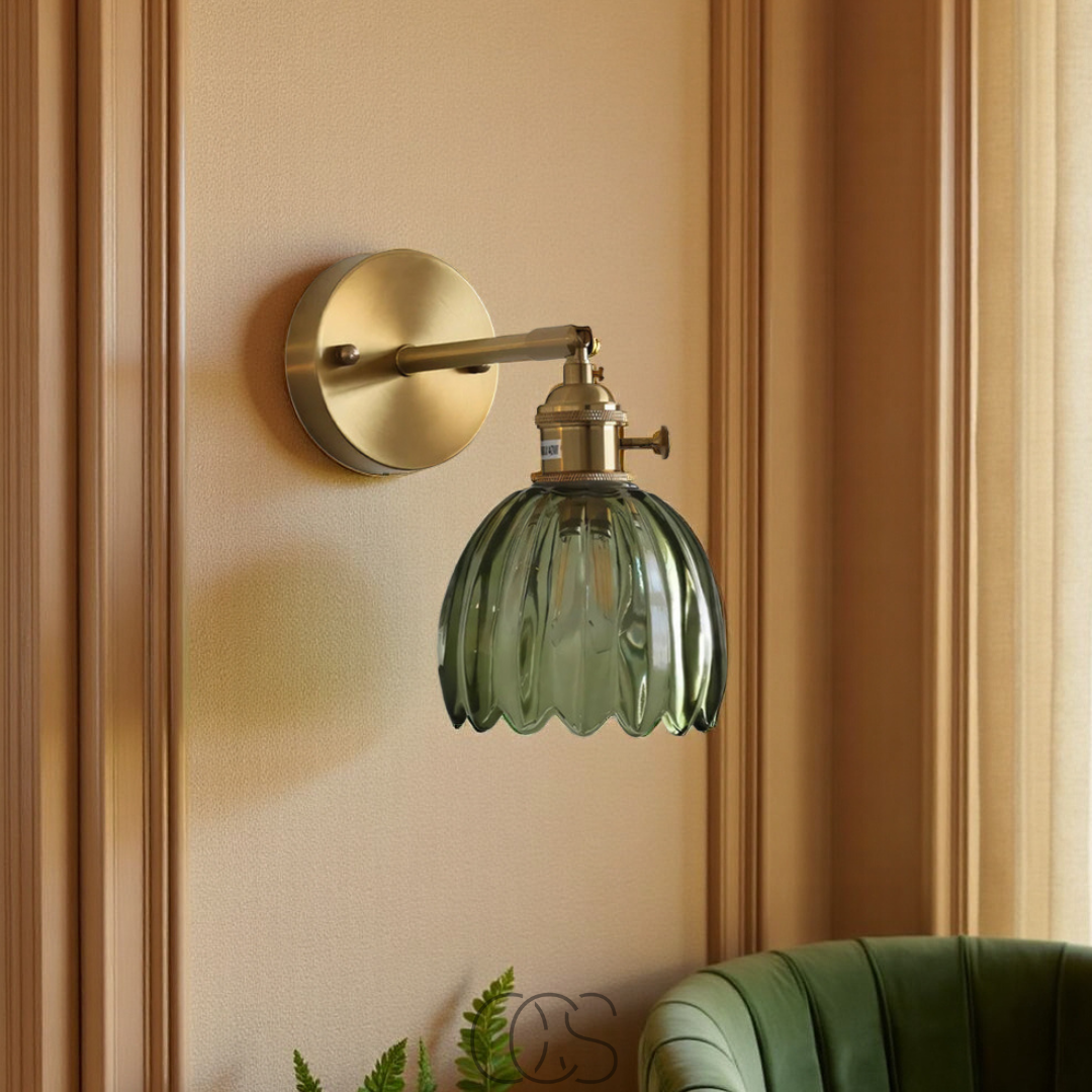 Anakre - Retro Wall Lamp with Glass Tulip Shade