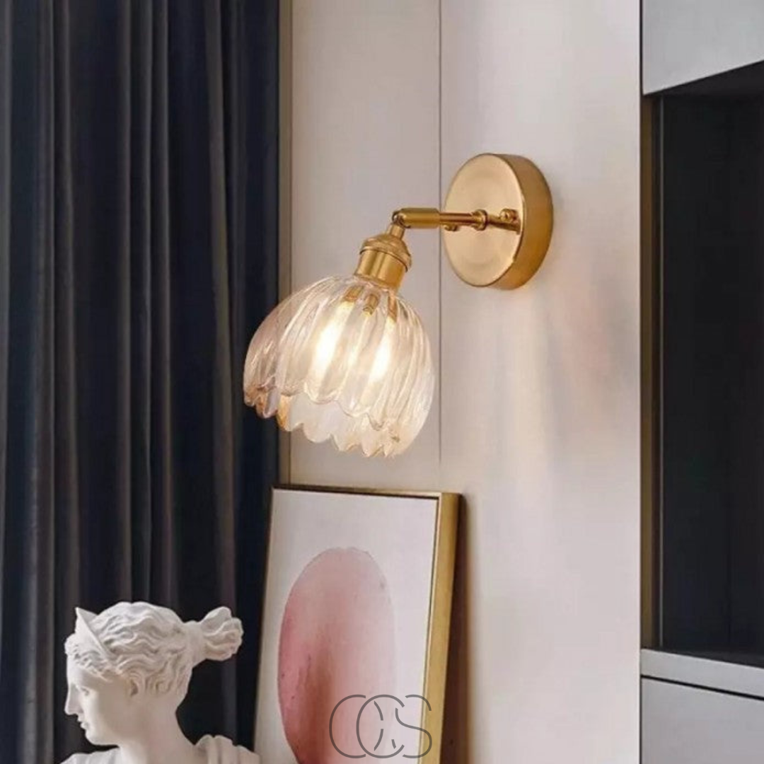 Anakre - Retro Wall Lamp with Glass Tulip Shade