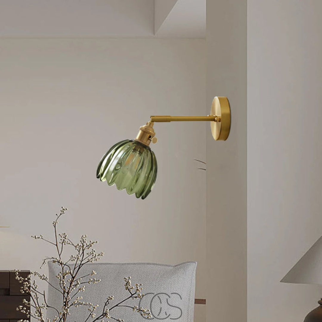 Anakre - Retro Wall Lamp with Glass Tulip Shade