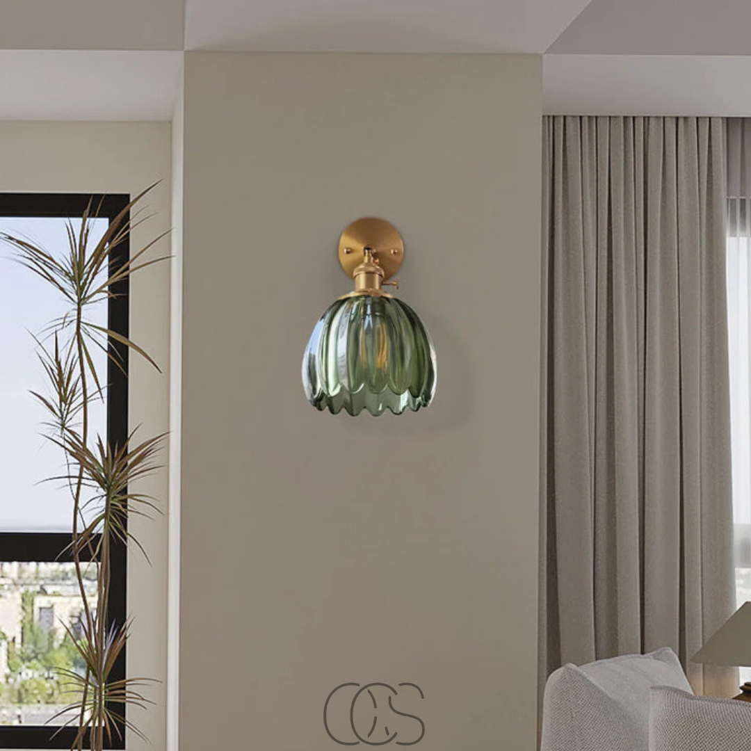 Anakre - Retro Wall Lamp with Glass Tulip Shade