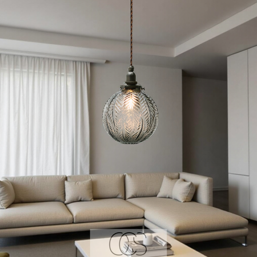 Anakre - Round Pendant Lamp Glass - Smoke Color