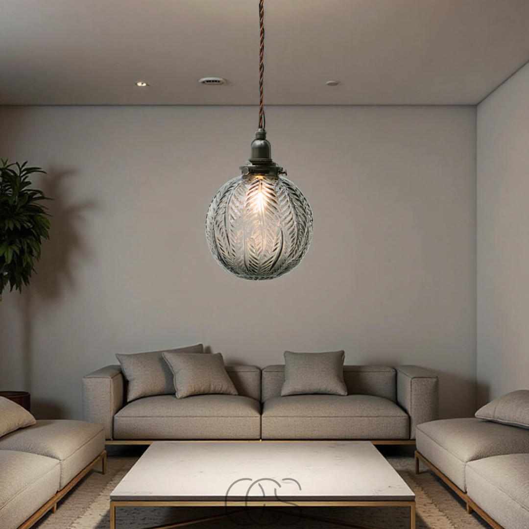 Anakre - Round Pendant Lamp Glass - Smoke Color