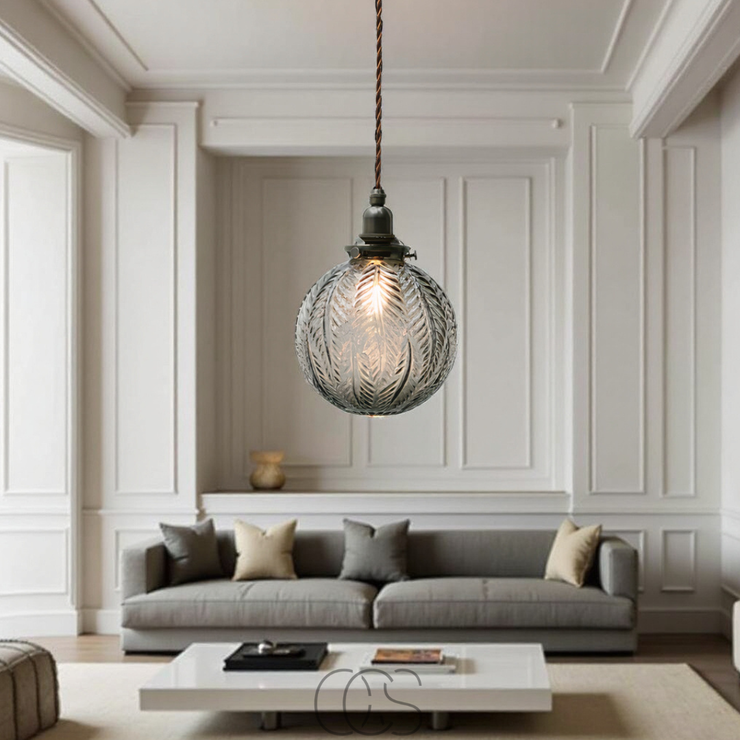 Anakre - Round Pendant Lamp Glass - Smoke Color