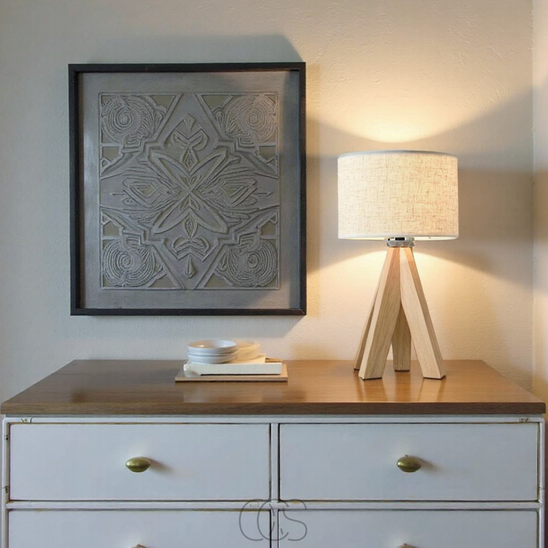 Anakre - Table Lamp - Natural Wood and Fabric Shade