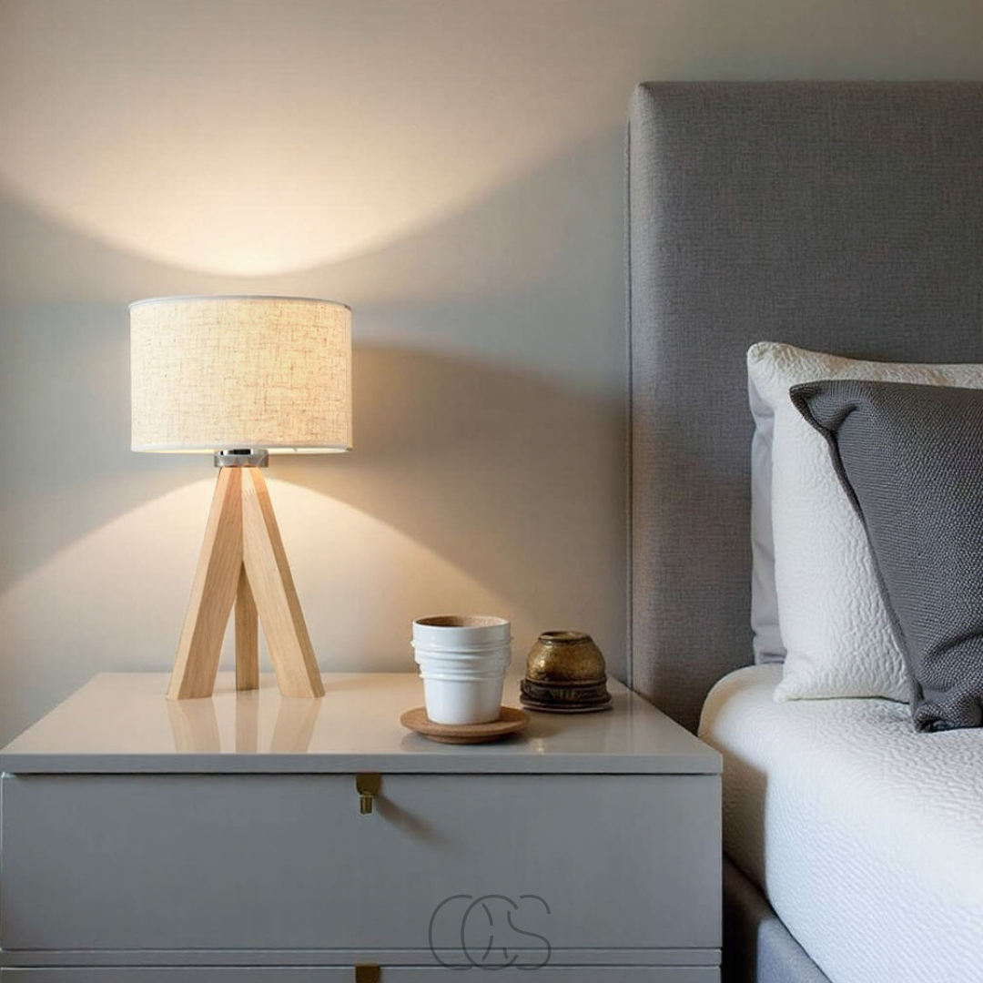 Anakre - Table Lamp - Natural Wood and Fabric Shade