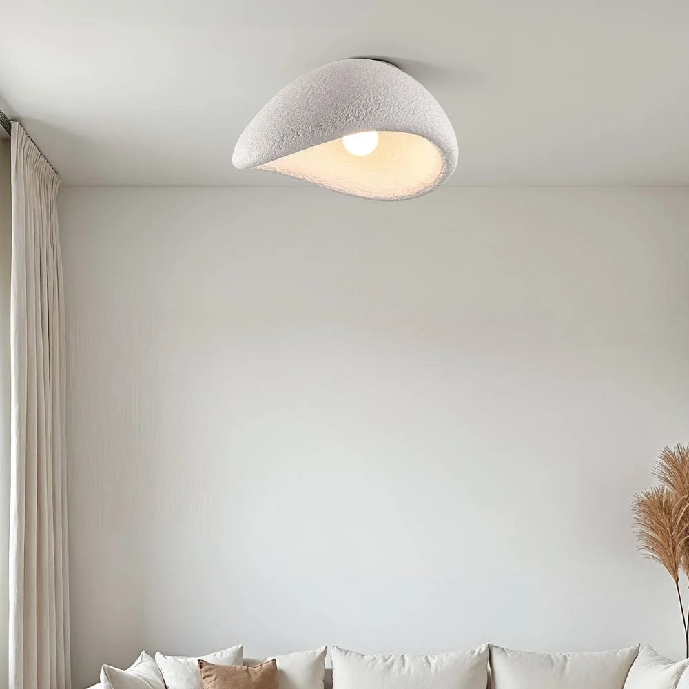 Anakre - Wabi-Sabi Fabric Ceiling Lamp - Polyform & Resin