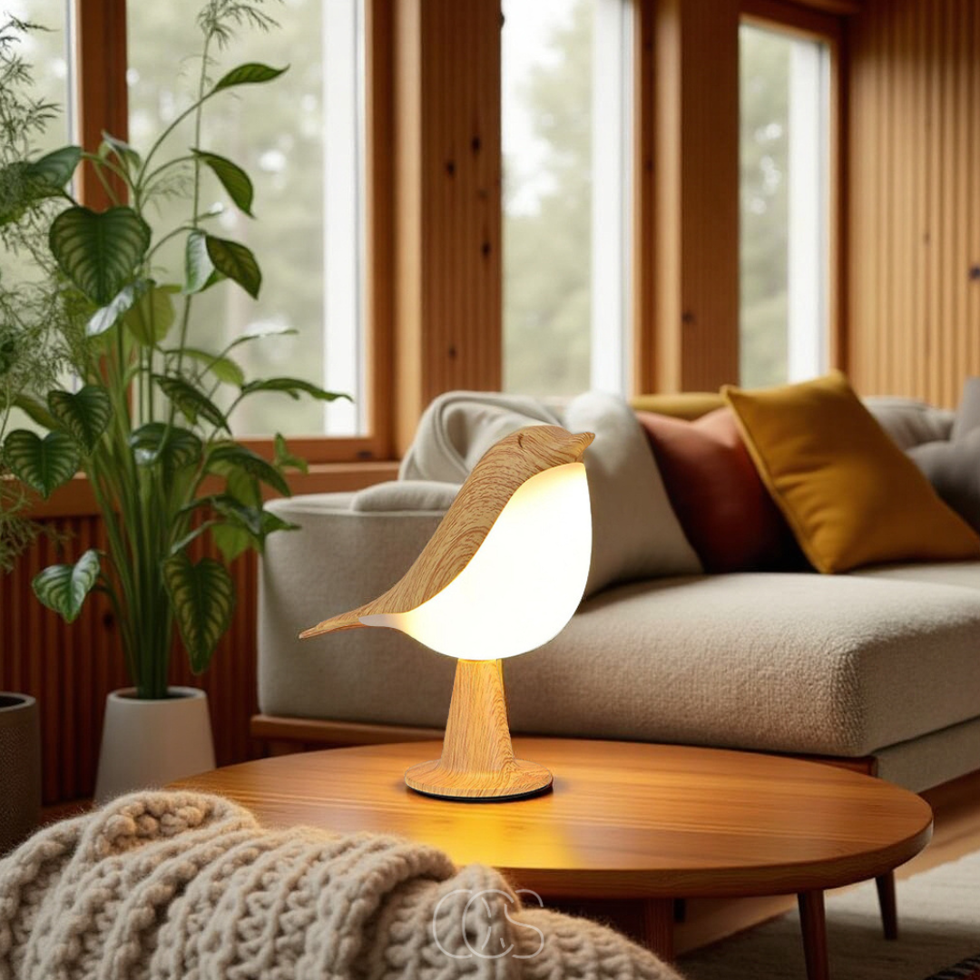 Anakre - Wooden Bird Lamp - Wireless Table Lamp with Warm Light
