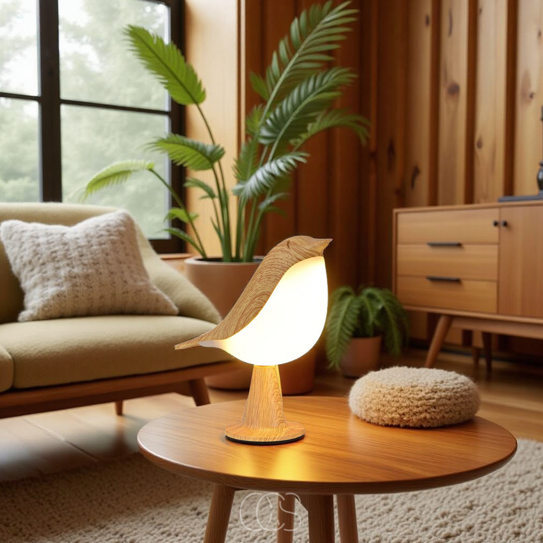 Anakre - Wooden Bird Lamp - Wireless Table Lamp with Warm Light