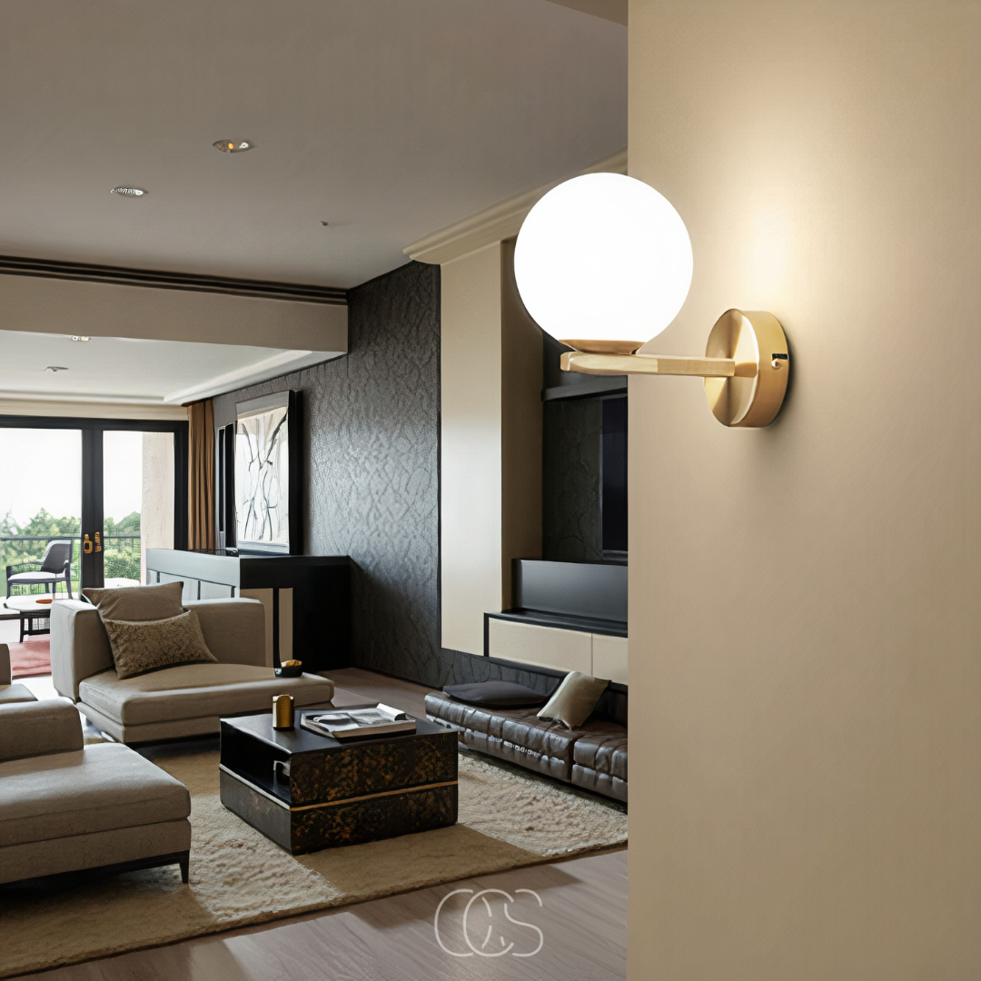 Anakre - wall lamp with white globe